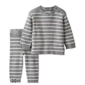 Little Planet by Carter's Organic Cotton Rib Sweater Knit 2-Piece Striped Set NB